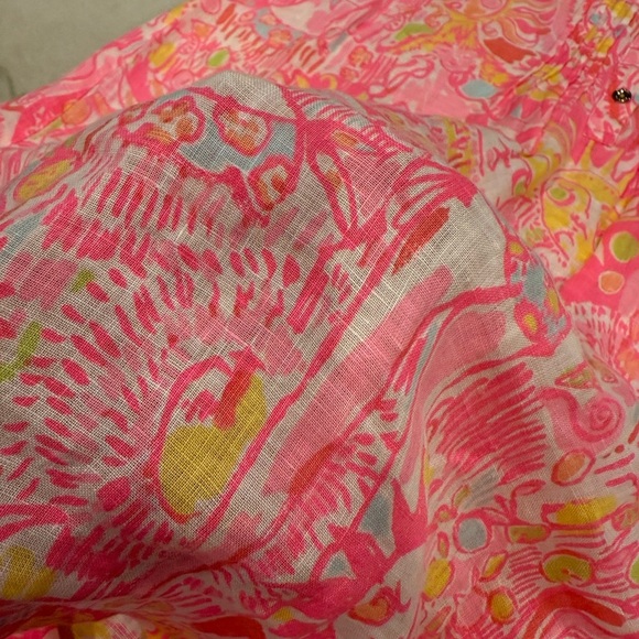 Lilly Pulitzer Sleeveless Dress Size Small Pink Yellow Linen Sundress - Picture 7 of 11
